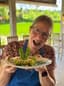Happy guests after a Balinese feast